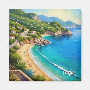 Korfu Küstenlinie Griechenland Reise Magnet
