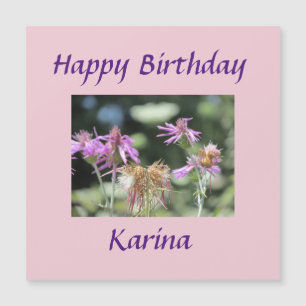 Korfu Lilac-Wildblumen Geburtstagskarte Magnetkart Magnetkarte