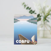 Korfu Reiseplakat Einladungspostkarte (Stehend Vorderseite)