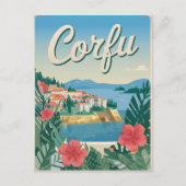 Korfu Vintag Postkarte (Vorderseite)