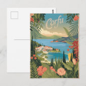 Korfu Vintag Postkarte (Vorne/Hinten)