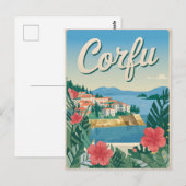 Korfu Vintage Postkarte (Vorne/Hinten)