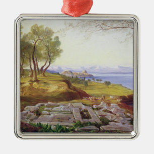 Korfu von der Besteigung, c.1856-64 (Öl auf Silbernes Ornament