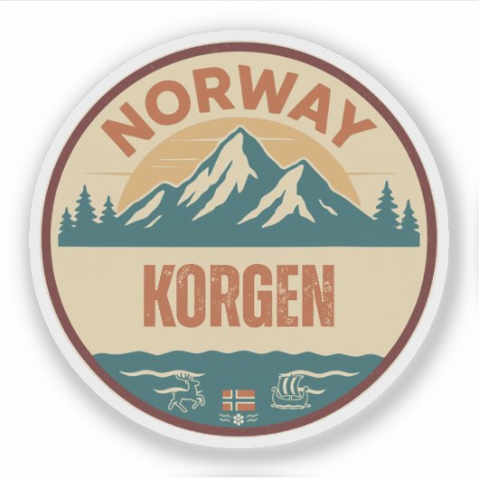 Korgen, Norwegen Aufkleber (Vorderseite)
