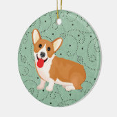 Korgenhund Keramik Ornament (Links)