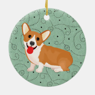 Korgenhund Keramik Ornament