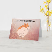 KORGI BIRTHDAY CARD. Bearbeitbarer Text. Karte (Gelbe Blume)