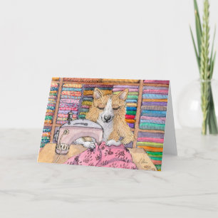 Korgi Hund, eine Quilt nähen, Leere Karte