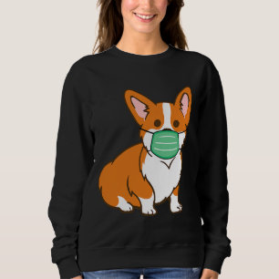 Korgi Hund Gesicht Maske soziale Distanzierung Ant Sweatshirt