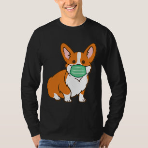 Korgi Hund Gesicht Maske soziale Distanzierung Ant T-Shirt