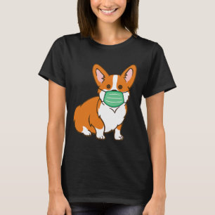 Korgi Hund Gesicht Maske soziale Distanzierung Ant T-Shirt
