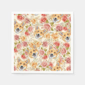KORGI HUND UND ENGLISCHE ROSE PAPIER DECOUPAGE SERVIETTE (Vorderseite)