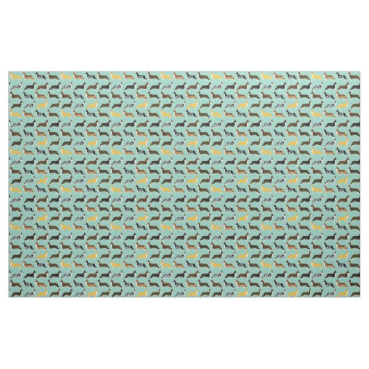 Korgi-Hunde-Minze Stoff (Fat Quarter (45,7 x 55,9 cm))