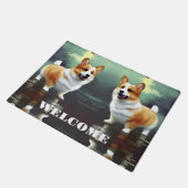 Korgi im Wasser Fußmatte (Schrägansicht)