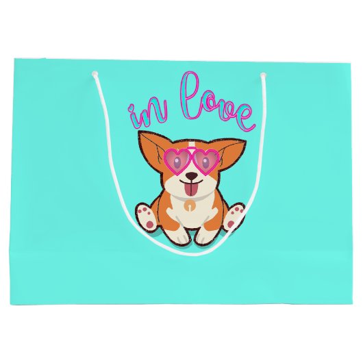 Korgi in Liebe Große Geschenktüte (Rückseite)