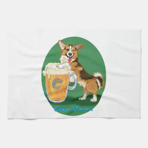 Korgi mit Bier Geschirrtuch