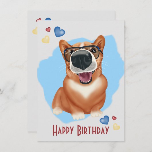 Korgi mit Sonnenbrille. Corgi Liebhaber (Vorne/Hinten)