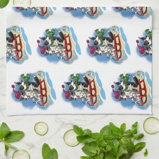 Korgis im Schnee Geschirrtuch (Gefaltet)