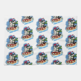 Korgis im Schnee Geschirrtuch