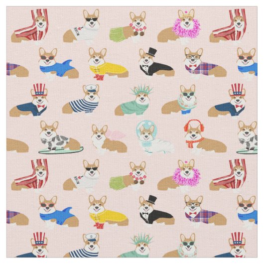 Korgis in Kostümhund rosa Stoff (Nahaufnahme)