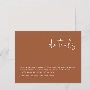 KORIANDER- Boho Burnt Orange Modern Minimal Detail Einladung