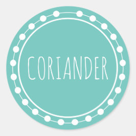 Koriander-Gewürzmarke Runder Aufkleber