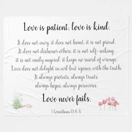 Korinther Vers, Liebe ist geduldig (mit Fleecedecke (Vorderseite (Horizontal))