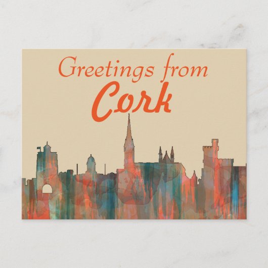 KORK, IRLAND SKYLINE POSTKARTE (Vorderseite)