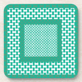 Kork-Untersetzer oder Tischmatte, grün grün geomet Untersetzer (Vorderseite)