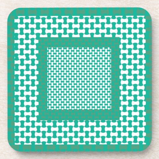 Kork-Untersetzer oder Tischmatte, grün grün geomet Untersetzer (Vorderseite)