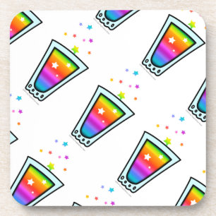 KORK-UNTERSETZER - REGENBOGEN-SHOTGLAS UNTERSETZER