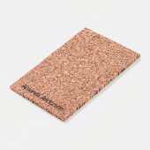 Korkbrett mit Personalisiertem Text Post-it Klebezettel (angewinkelt)