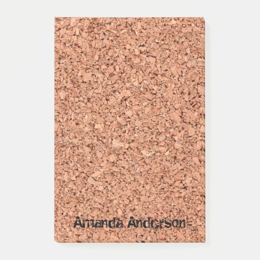 Korkbrett mit Personalisiertem Text Post-it Klebezettel (Vorderseite)