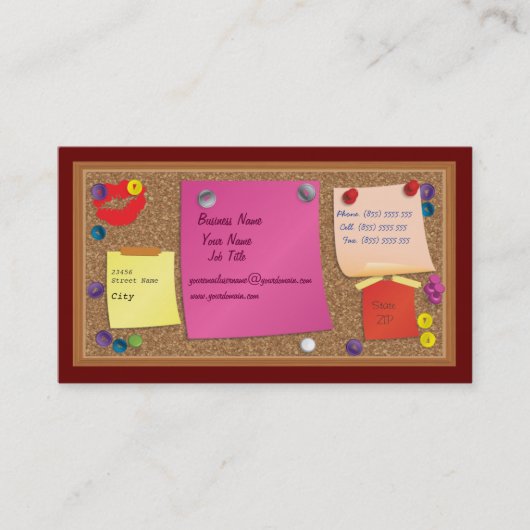 Korken-Brett-Visitenkarte Visitenkarte (Vorderseite)