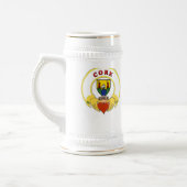 Korken lehnt sich Bier Stein auf Bierglas (Links)