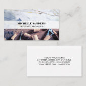 Korken und Weinöffnungen auf Holztischen | Marmor Visitenkarte (Vorne/Hinten)