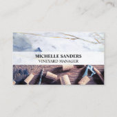 Korken und Weinöffnungen auf Holztischen | Marmor Visitenkarte (Vorderseite)