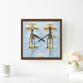 Korkenschraubenpatentuhr Quadratische Wanduhr (Zuhause)