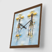 Korkenschraubenpatentuhr Quadratische Wanduhr (Winkel)