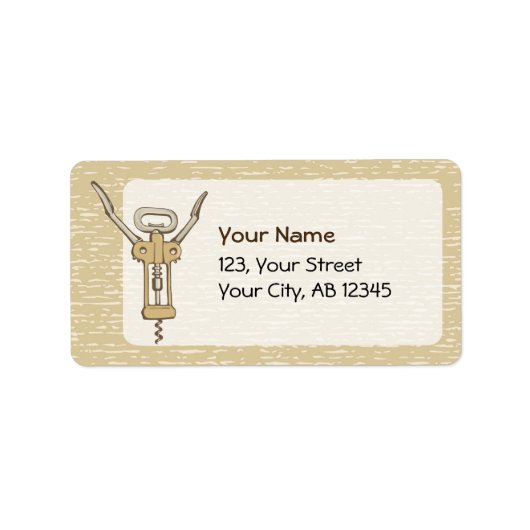 Korkenzieher Adressaufkleber (Vorne)