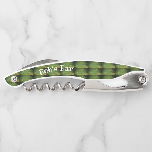 Korkenzieher des grünen Gemusterten Kellners (Rückseite)