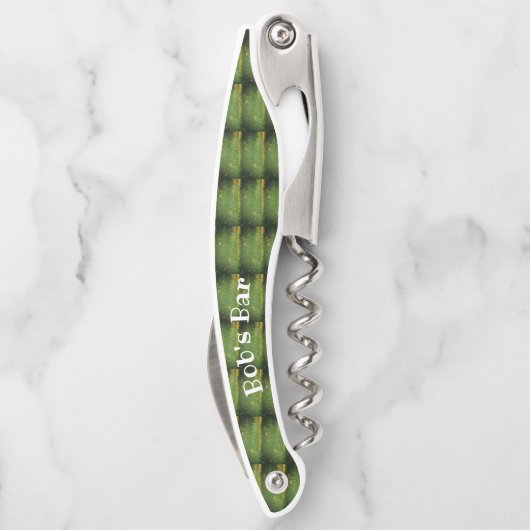 Korkenzieher des grünen Gemusterten Kellners (Rückseite)