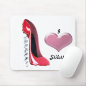 Korkenzieher-Fersen-rote Stilett-Schuh-Kunst Mousepad (Mit Mouse)