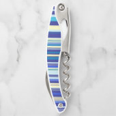 Korkenzieher Flaschenöffner Blau gestreift (Rückseite)