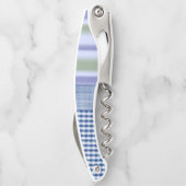 Korkenzieher Flaschenöffner Blau und Weiß (Rückseite)