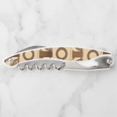 Korkenzieher Flaschenöffner Braun und Beige (Rückseite)