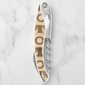 Korkenzieher Flaschenöffner Braun und Beige (Rückseite)