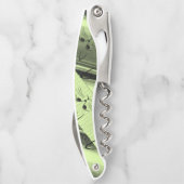 Korkenzieher Flaschenöffner Katzen Kätzchen Grün (Rückseite)