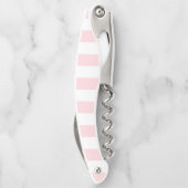 Korkenzieher Flaschenöffner Rosa & Weiß gestreift (Rückseite)