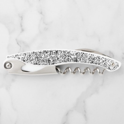 Korkenzieher Flaschenöffner Schwarz-Weiß (Vorderseite)